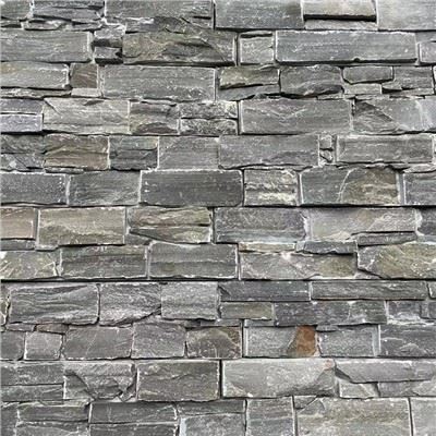 Panel elewacyjny z szarego łupka z kamienia naturalnego